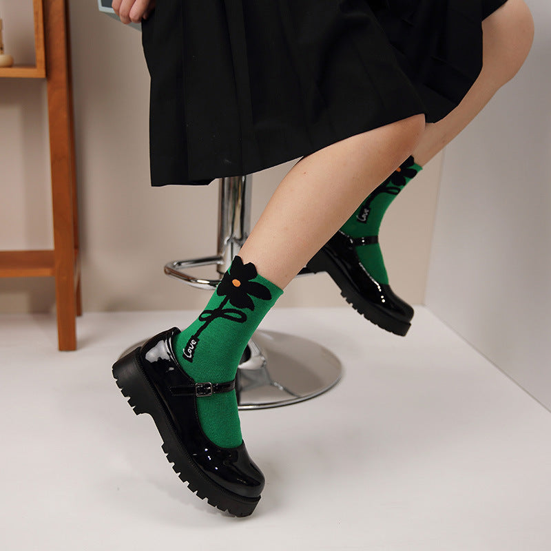 Forever Flower Love Crew Socks