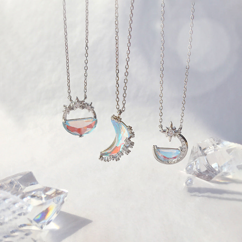 Crystal Moon Necklace Series