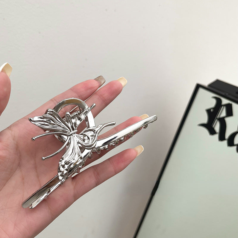 Silver Butterfly Hair Claw Clip