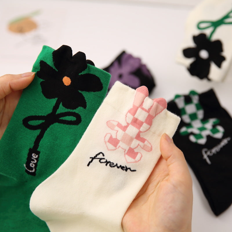 Forever Flower Love Crew Socks