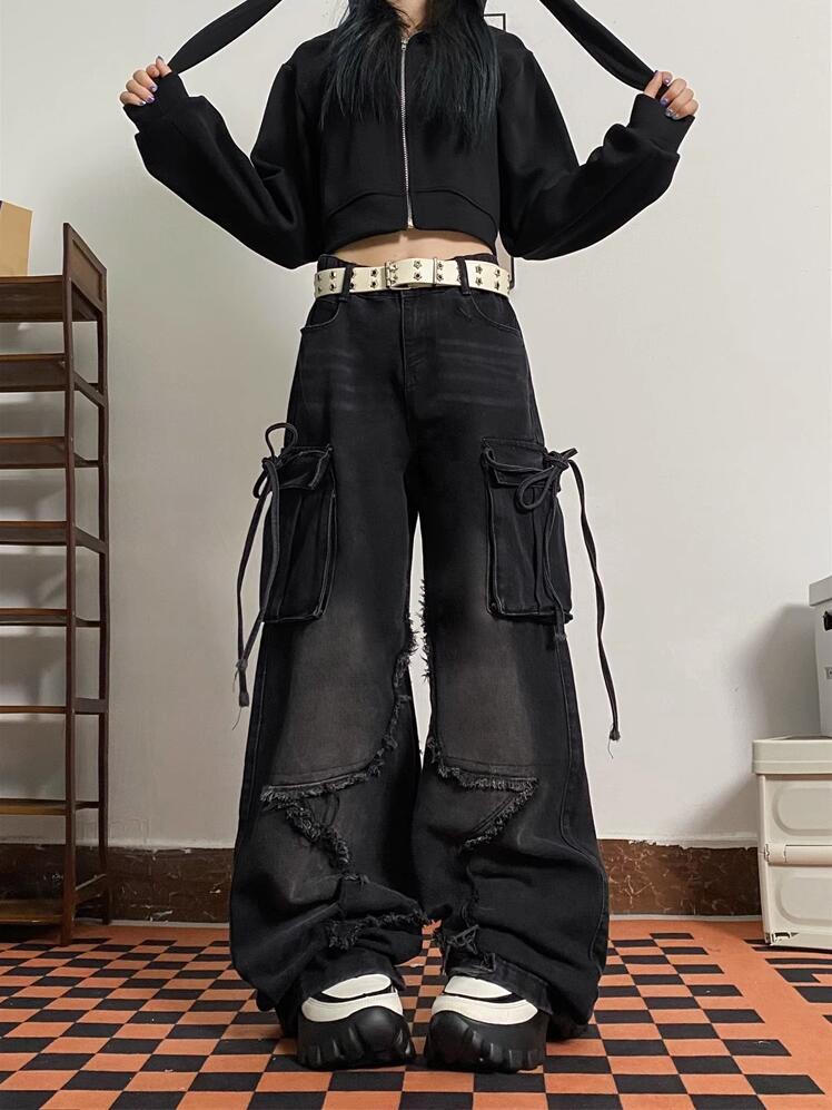 Miki Star Baggy Cargo Jeans
