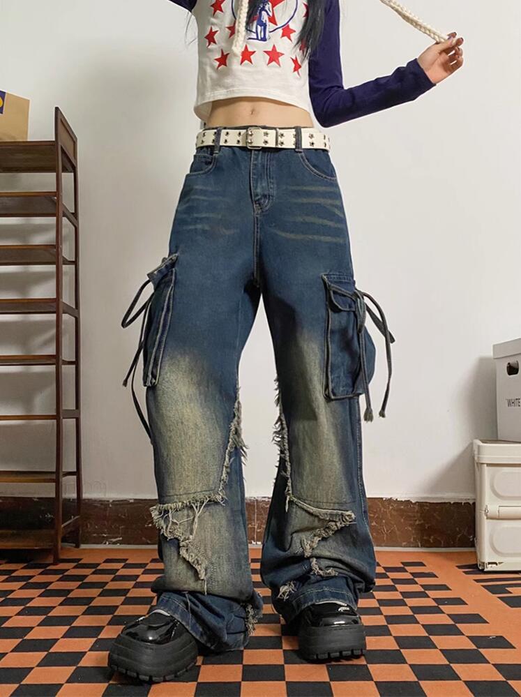 Miki Star Baggy Cargo Jeans