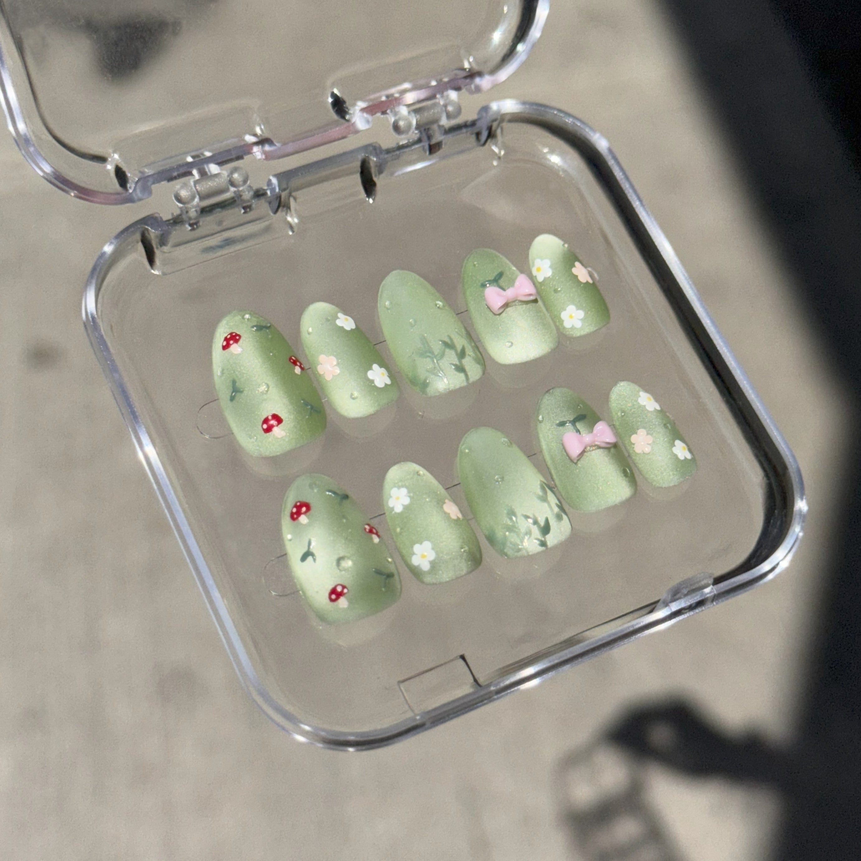 Potted Mushroom Plant Press-On Nails Set