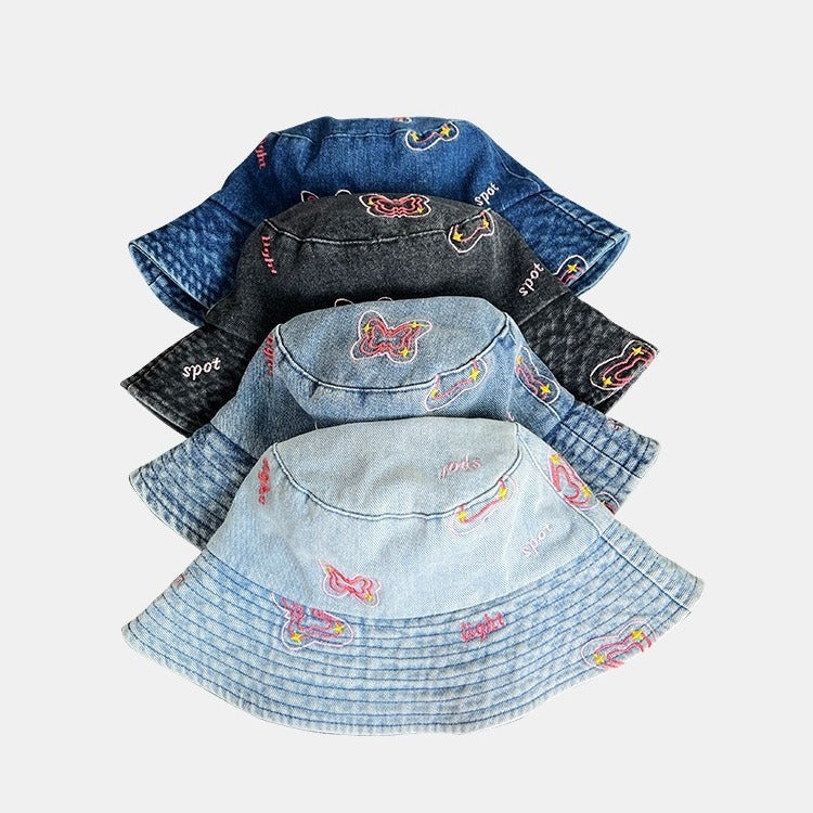 Butterfly Denim Bucket Hat