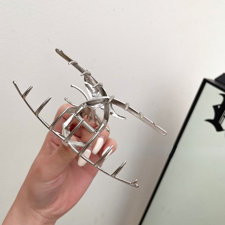 Silver Butterfly Hair Claw Clip
