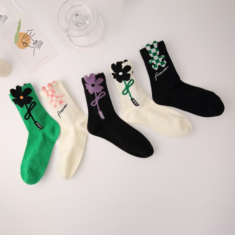 Forever Flower Love Crew Socks