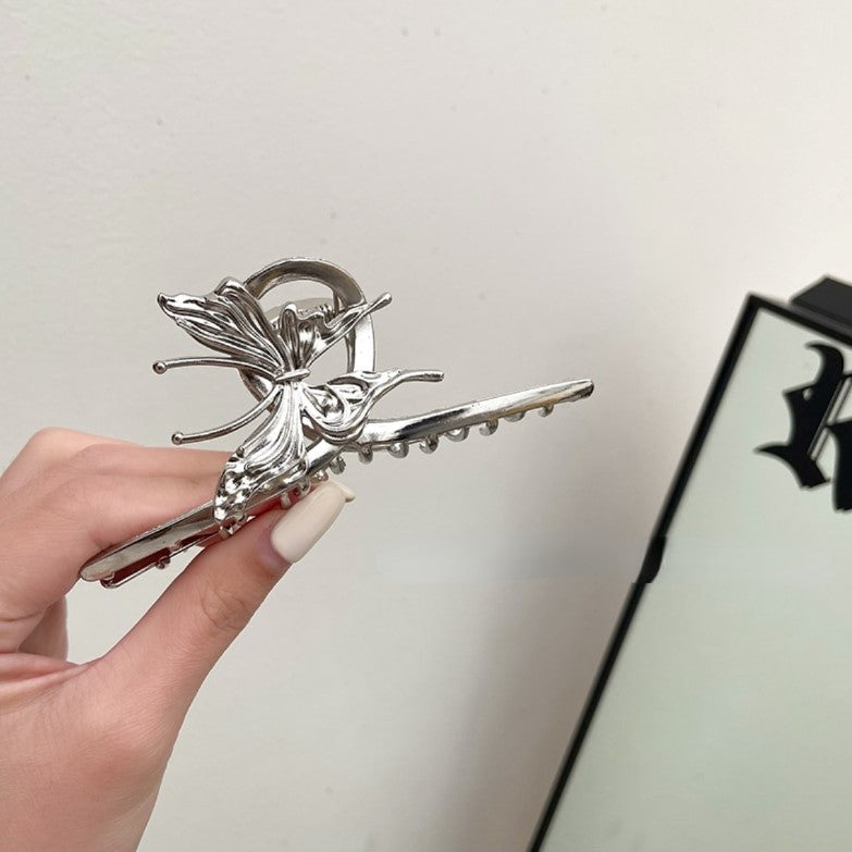 Silver Butterfly Hair Claw Clip