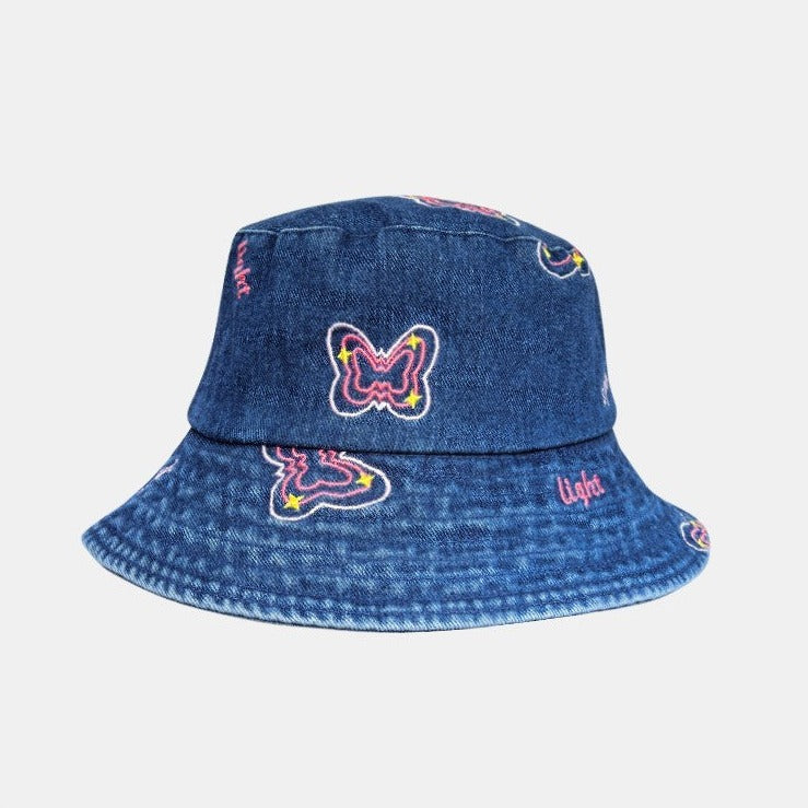 Butterfly Denim Bucket Hat