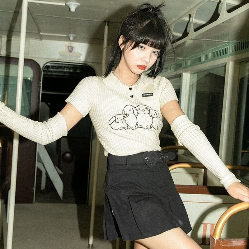 Esther Cropped Polo Top