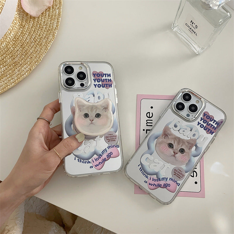 Baby Cat Mirror Phone Case + GripTok