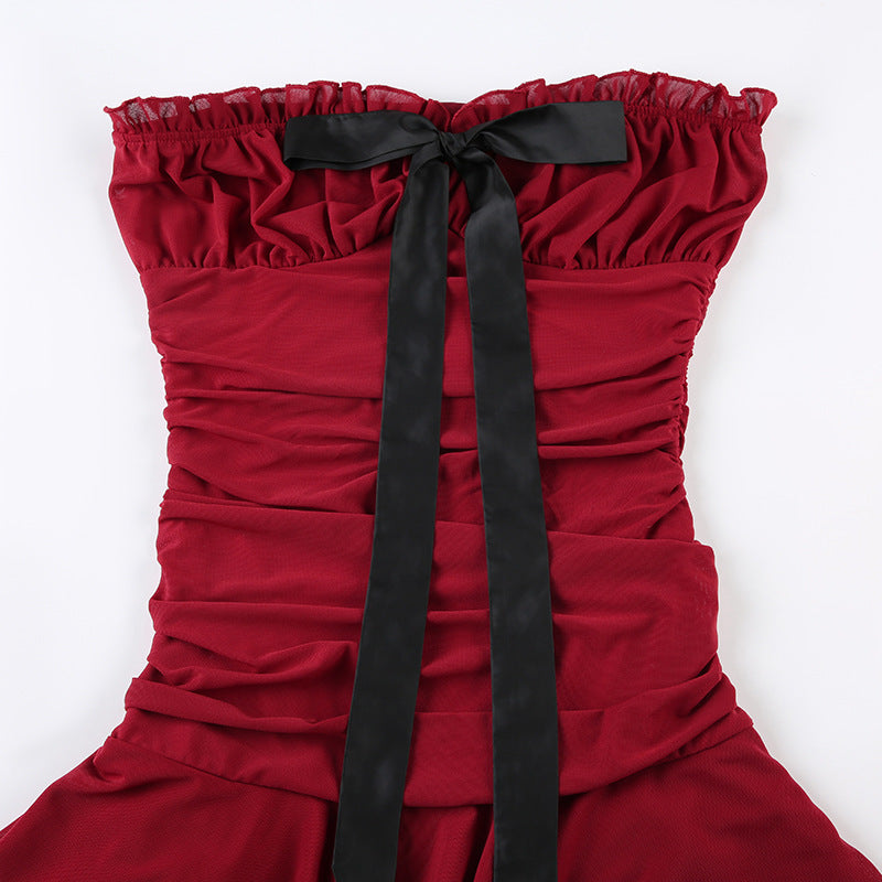Ruby Black Bow Ruffle Dress