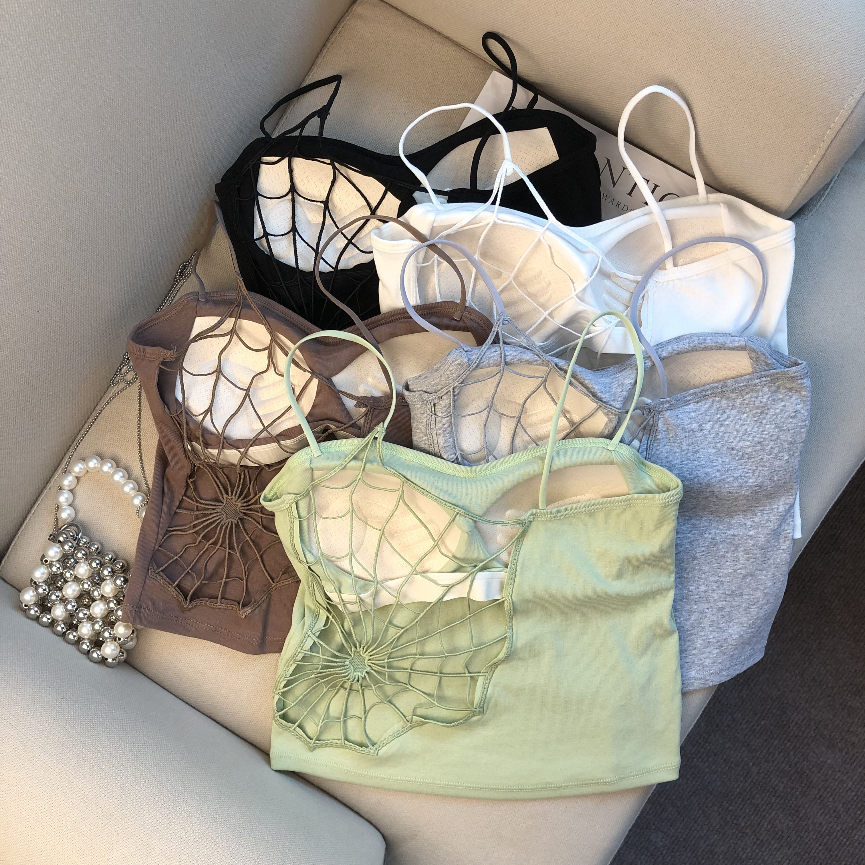 Spider Web Padded Tank Top