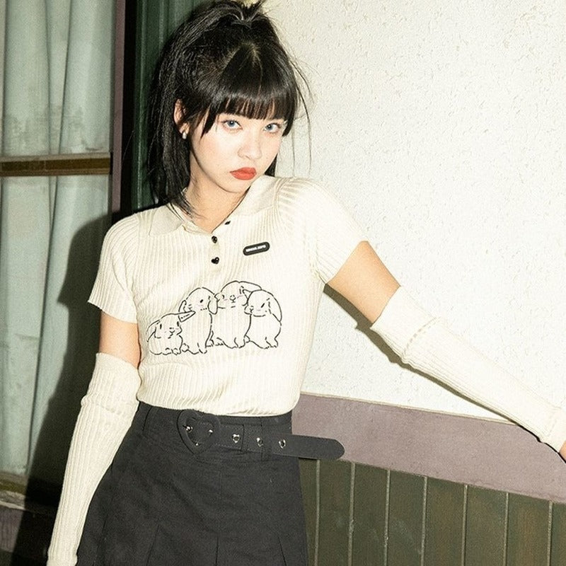 Esther Cropped Polo Top