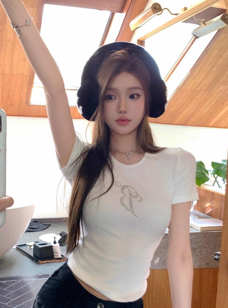 Angel Wings Rhinestone Crop Top