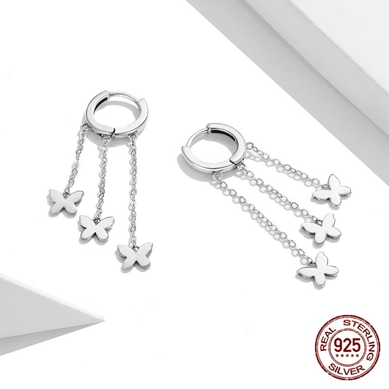 Butterfly Waterfall Tassel Hoops