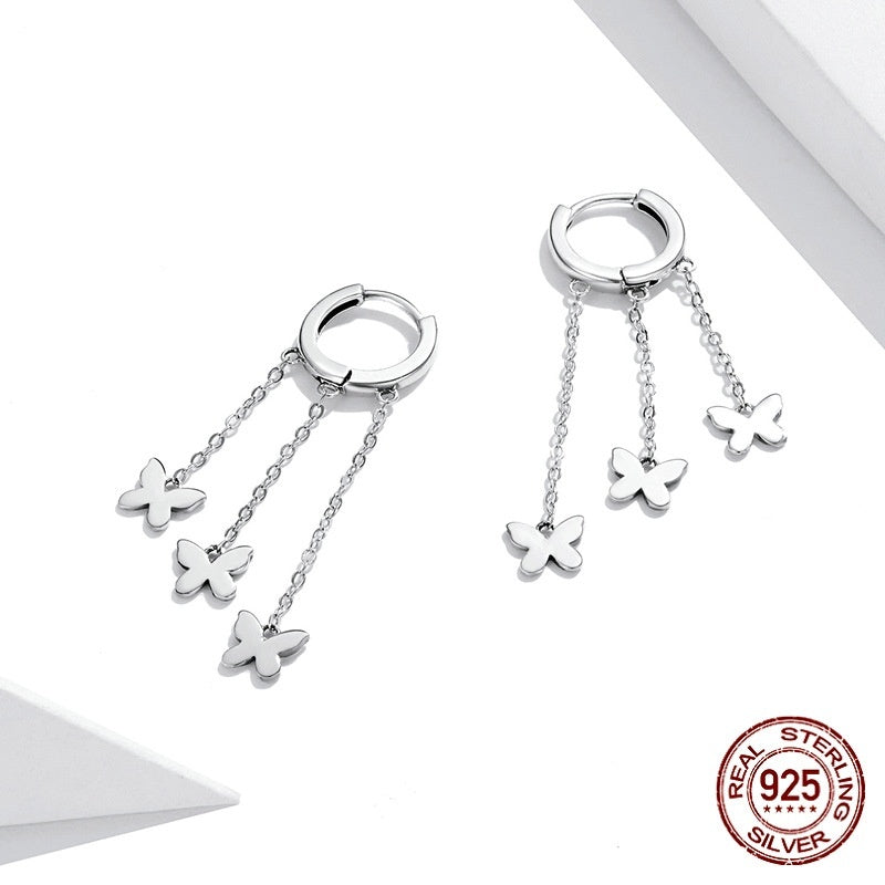 Butterfly Waterfall Tassel Hoops