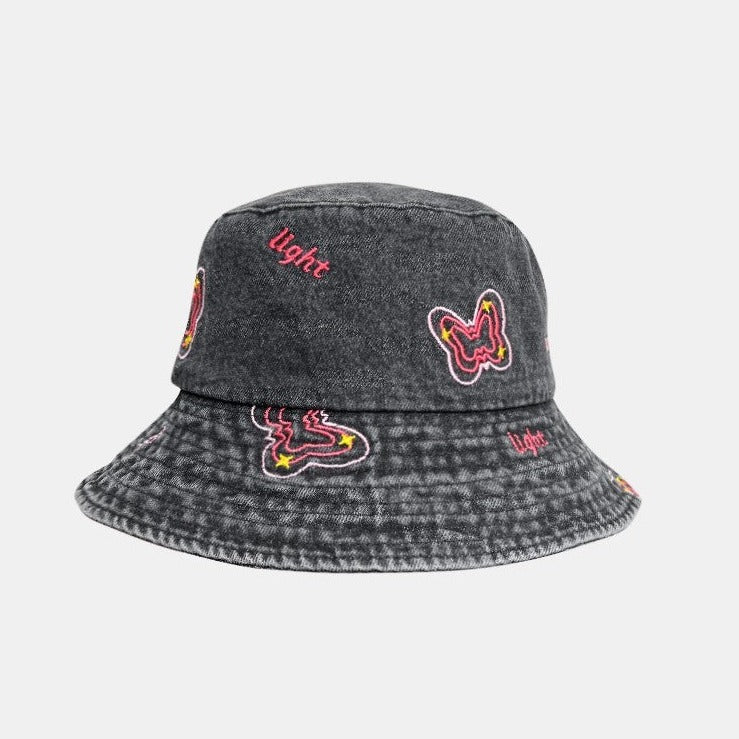 Butterfly Denim Bucket Hat