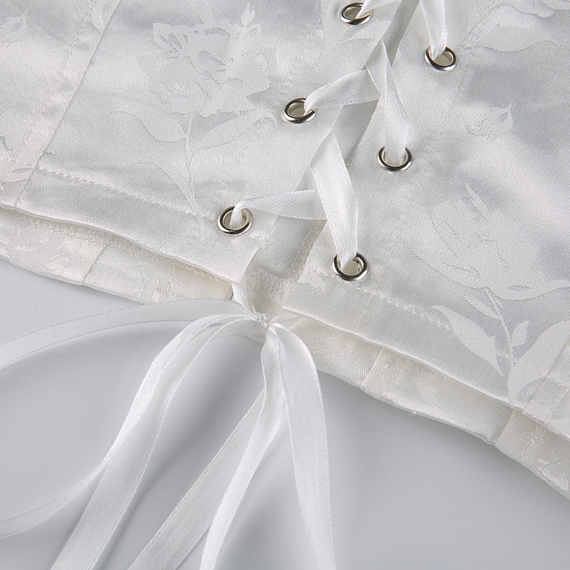 Lily Floral Lace Up Corset Tube Top