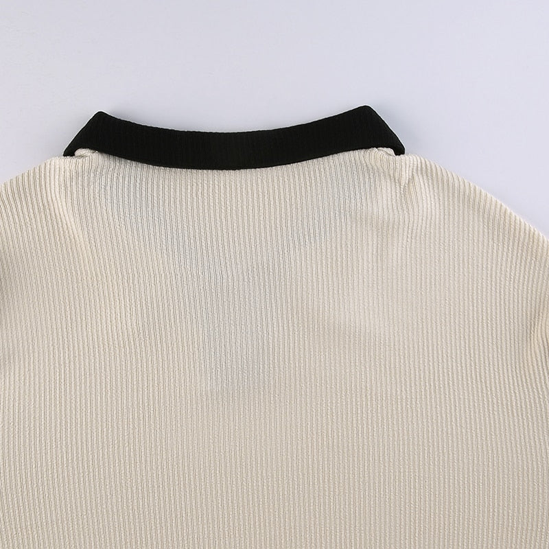 Café Cropped Polo Top