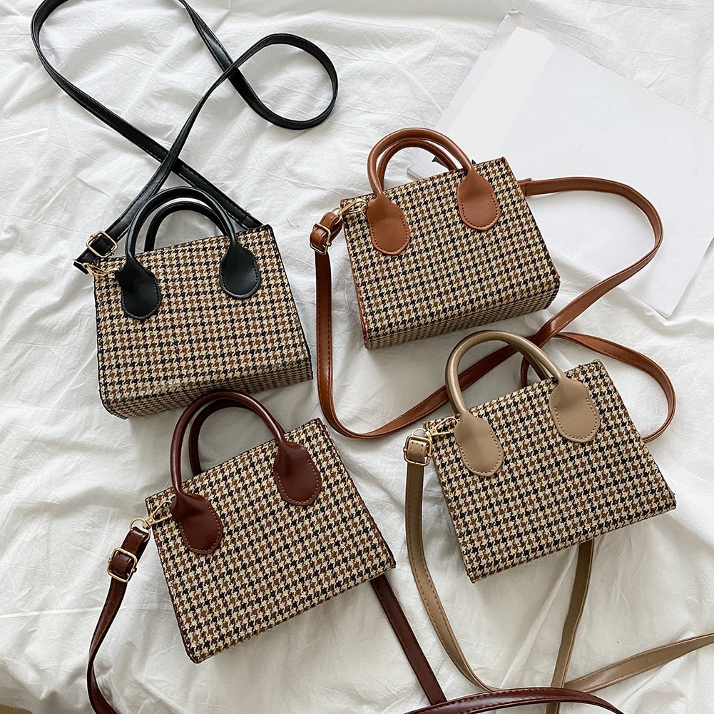 mini korean plaid crossbody shoulder bag