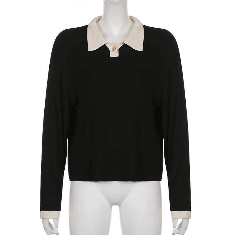 Café Cropped Polo Top