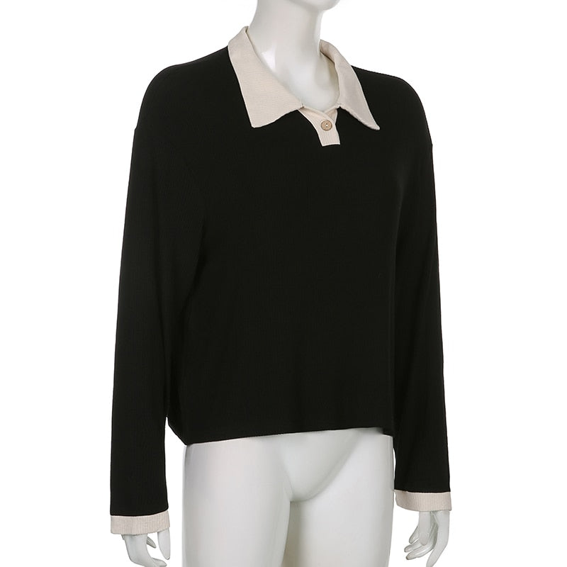 Café Cropped Polo Top