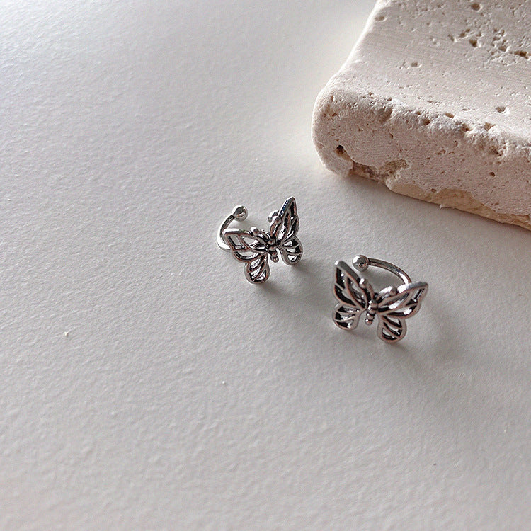 no piercing silver butterfly ear cuffs