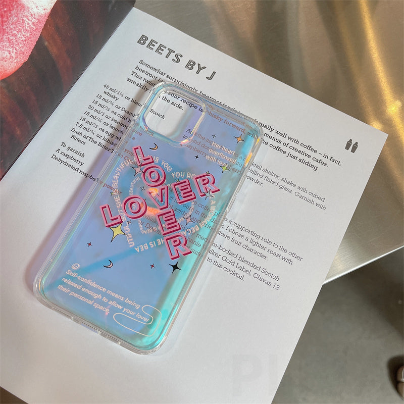 iridescent kpop lover heart phone case