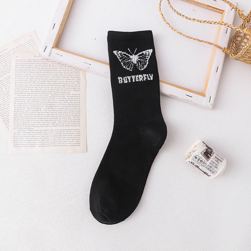 Butterfly Crew Socks