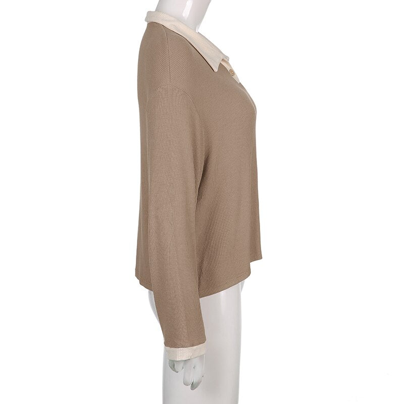 Café Cropped Polo Top