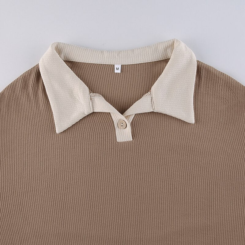 Café Cropped Polo Top