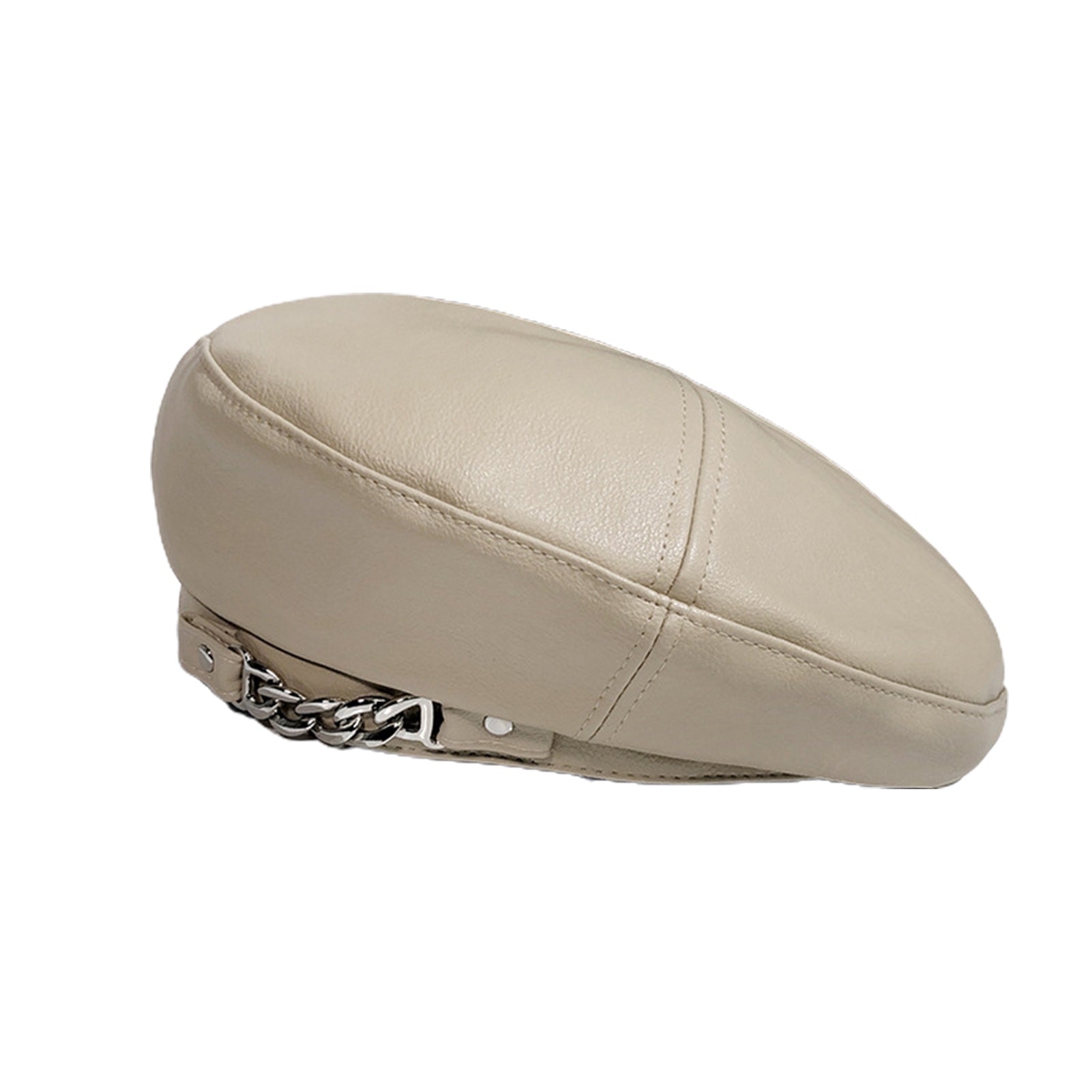 Liah PU Leather Chain Beret