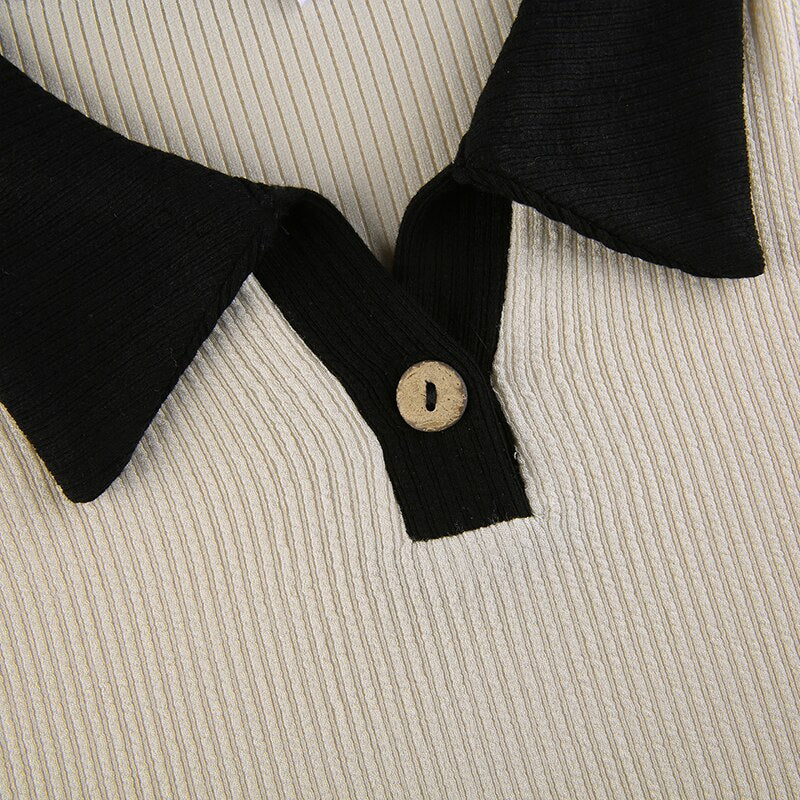 Café Cropped Polo Top