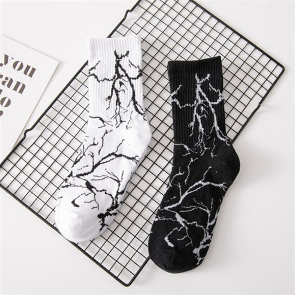 streetwear lightning bolt sparks crew socks