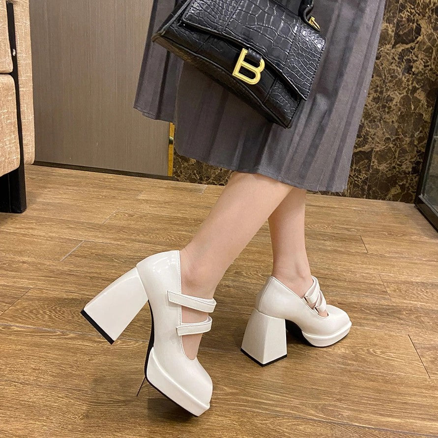 Belle Chunky Mary Jane Heels