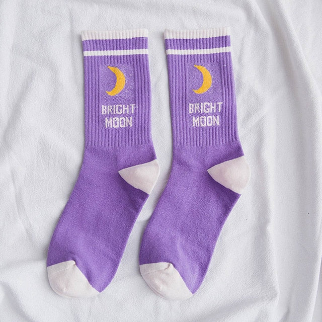 Bright Moon Crew Socks