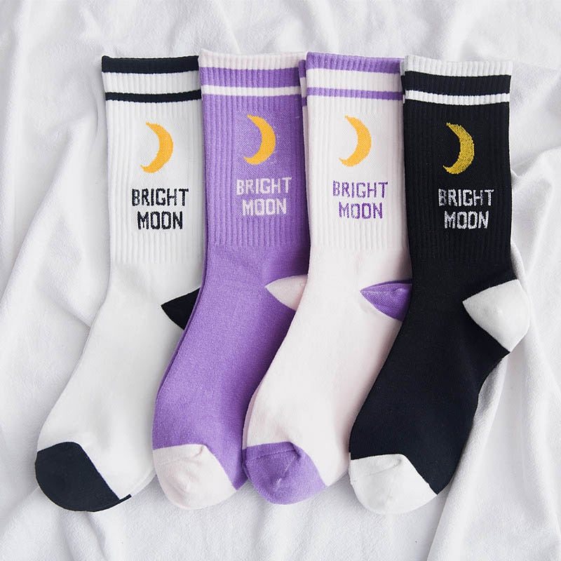 Bright Moon Crew Socks