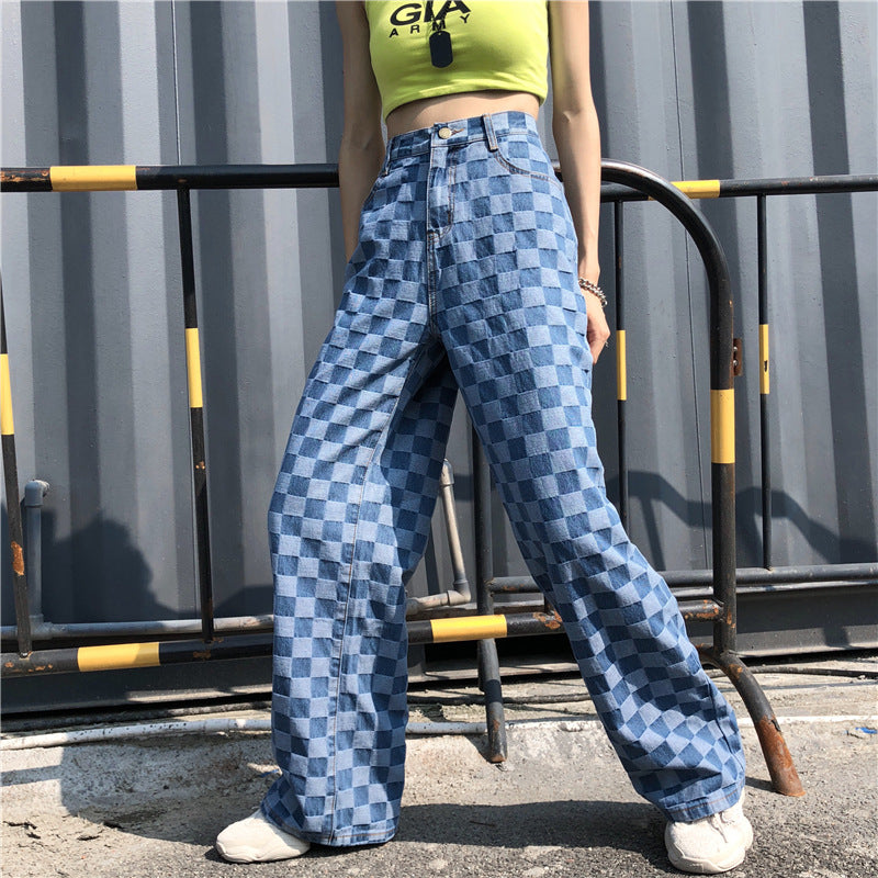 Checkered Jeans