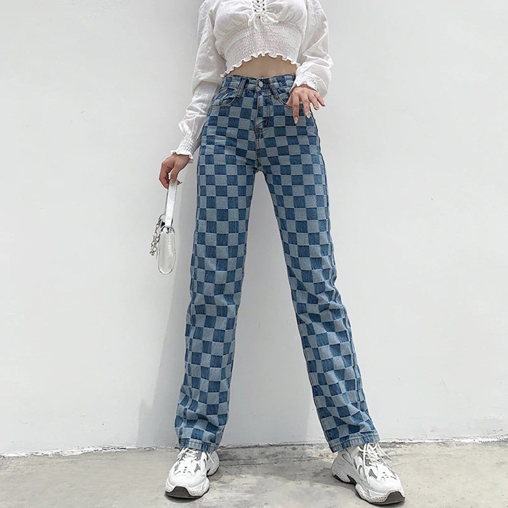 Checkered Jeans