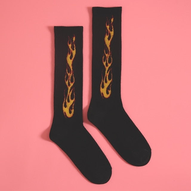 Flame Over the Calf Socks