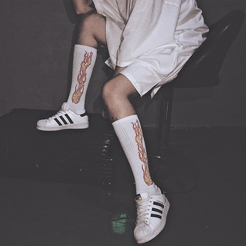 Flame Over the Calf Socks