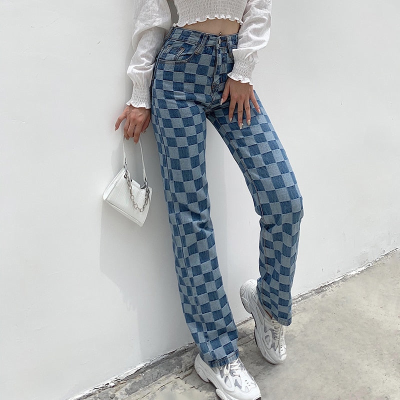 Checkered Jeans