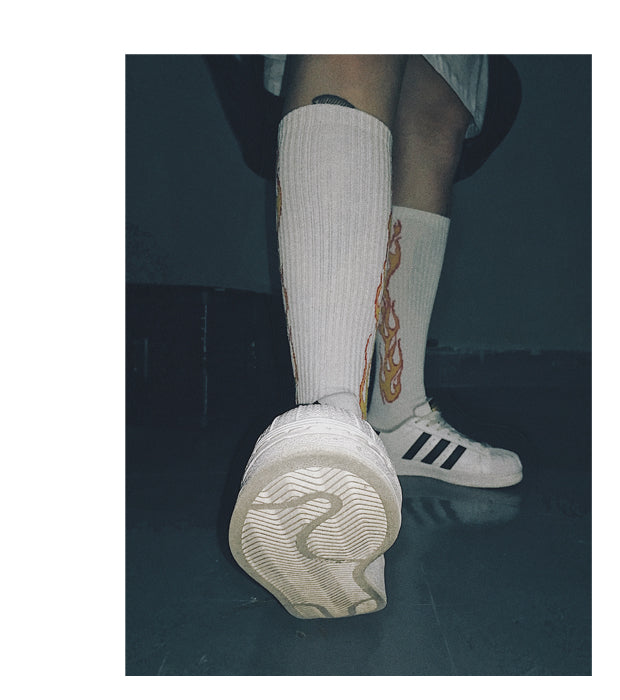 Flame Over the Calf Socks