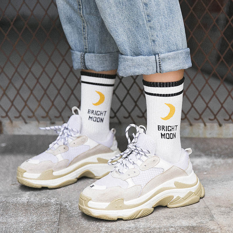 Bright Moon Crew Socks
