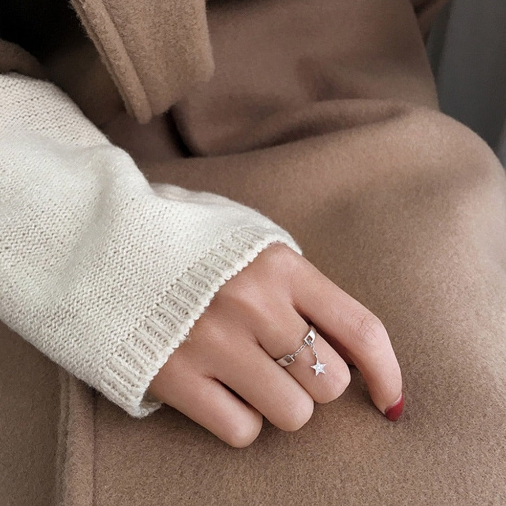 Moon Star Sterling Silver Ring