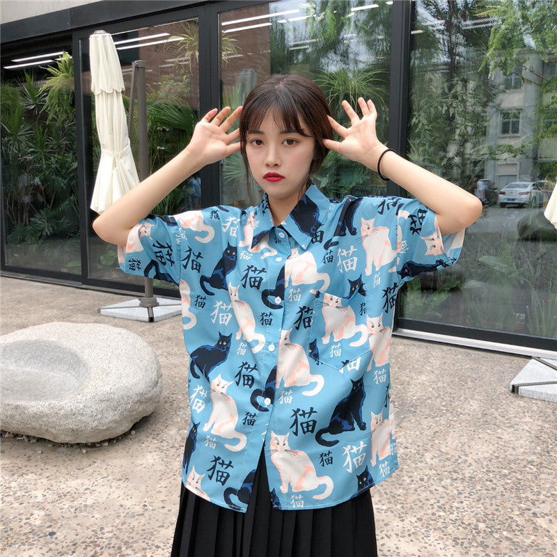 Neko Print Shirt