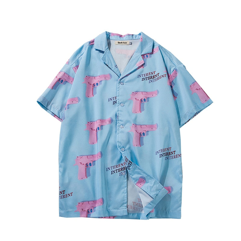 Pink Gun Print Shirt