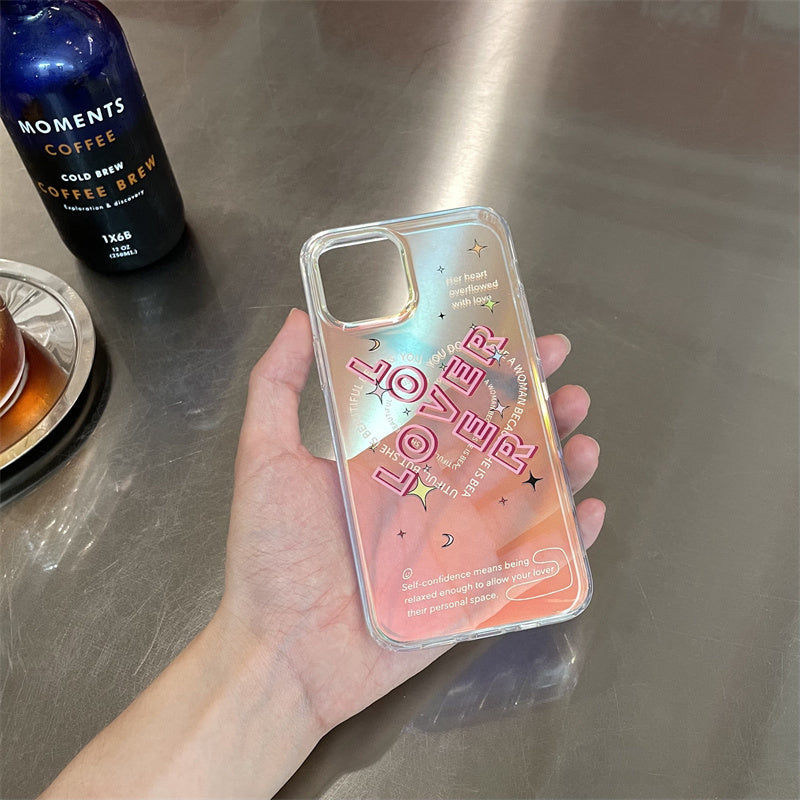 iridescent kpop lover heart phone case