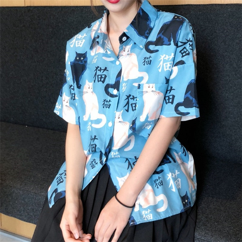 Neko Print Shirt