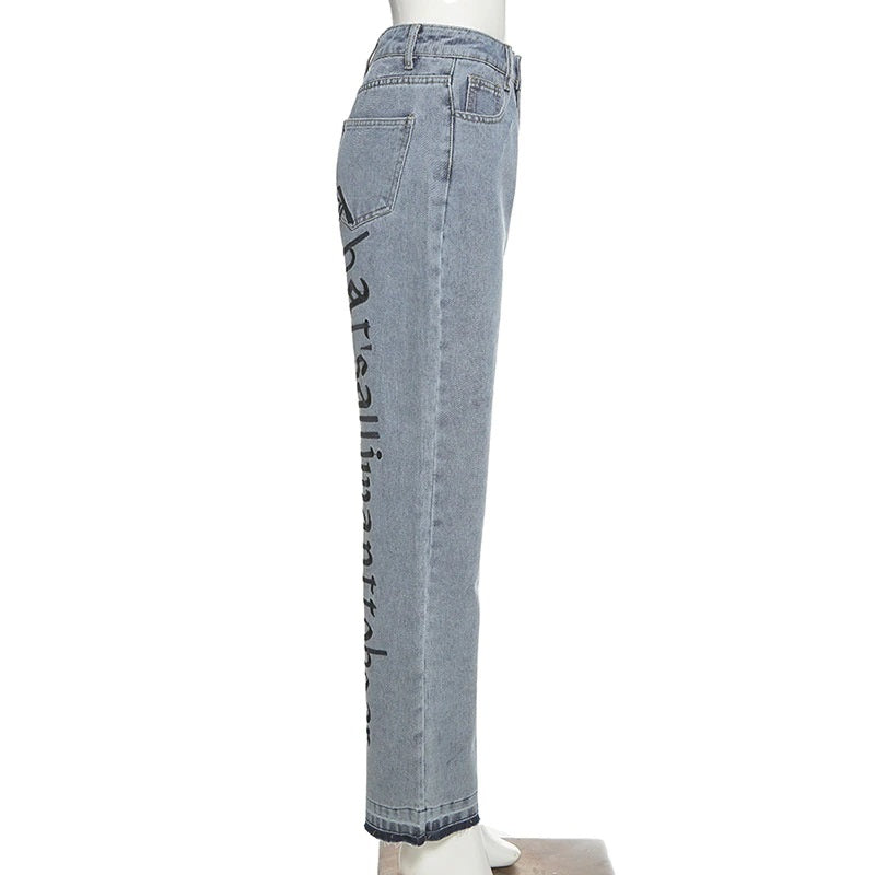 'That's All I Want to Hear' Lettering Jeans